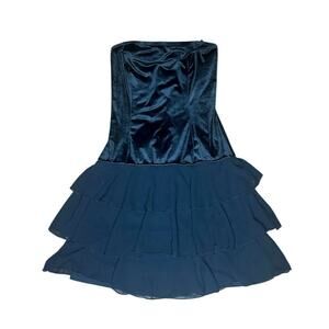 Y2K Wet Seal Black Halter Dress Deadstock NWT Made USA Tiered Womens Medium